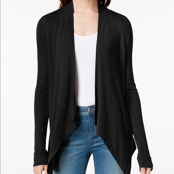 black waterfall cardigan